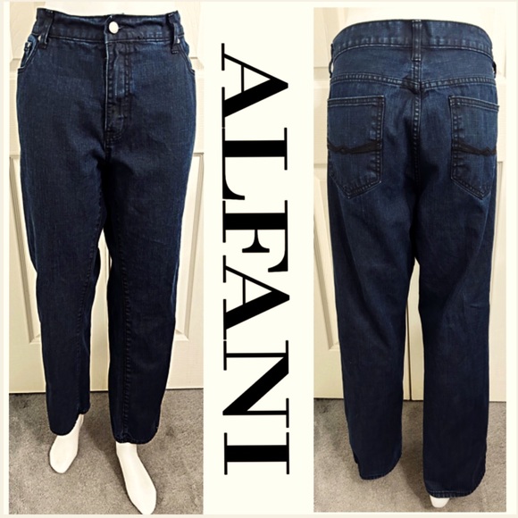 Alfani Denim - NWOT, ALFANI, BRAND NEW, 38”X 30”, Regular Cuff, Dark Denim Jeans